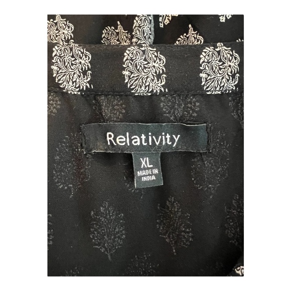 🆕 👗 NWOT RELATIVITY Black & White Boho Dress | Size XL - Picture 7 of 9